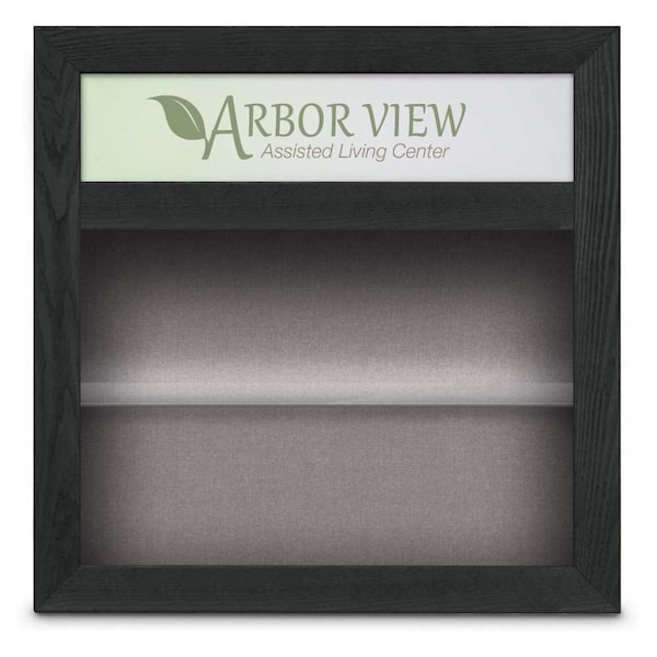 Outdoor Enclosed Combo Board, 42"x32", Satin Frame/Black & Black
